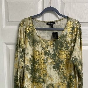 Green and Gold Longline Top